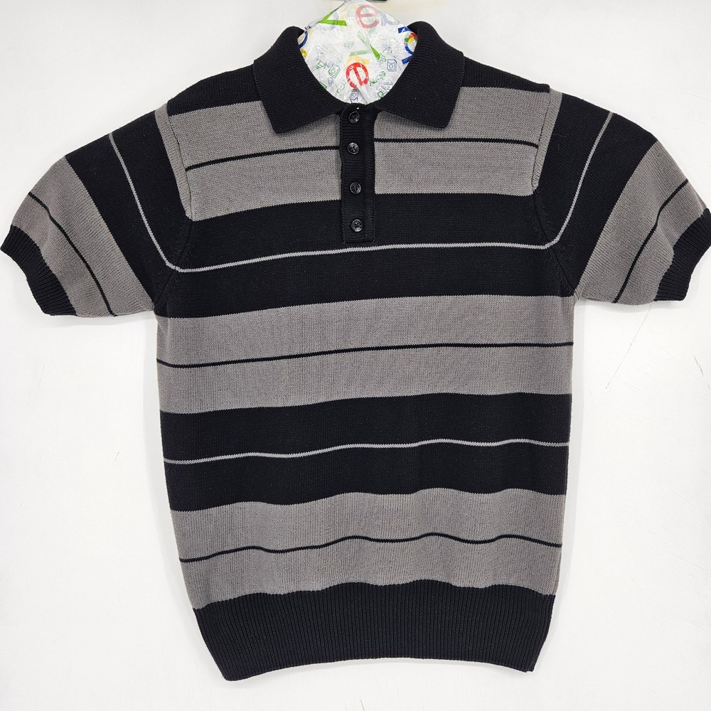 FB County Charlie Brown Shirt Mens Small Polo Cholo Chicano Striped Short Sleeve